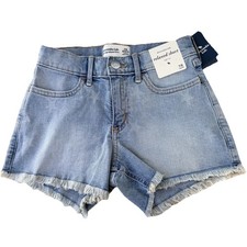 NWT Abercrombie Kids Girls Sz 7/8 High Rise Relaxed Jean Short Stars Denim