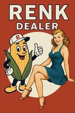 Renk Dealer Pinup Corn Hybrids Farm  Vintage Style Metal Sign Hi gloss