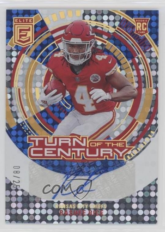 2023 Donruss Elite Turn of the Century Blue 8/25 Rashee Rice Rookie Auto RC 04yj