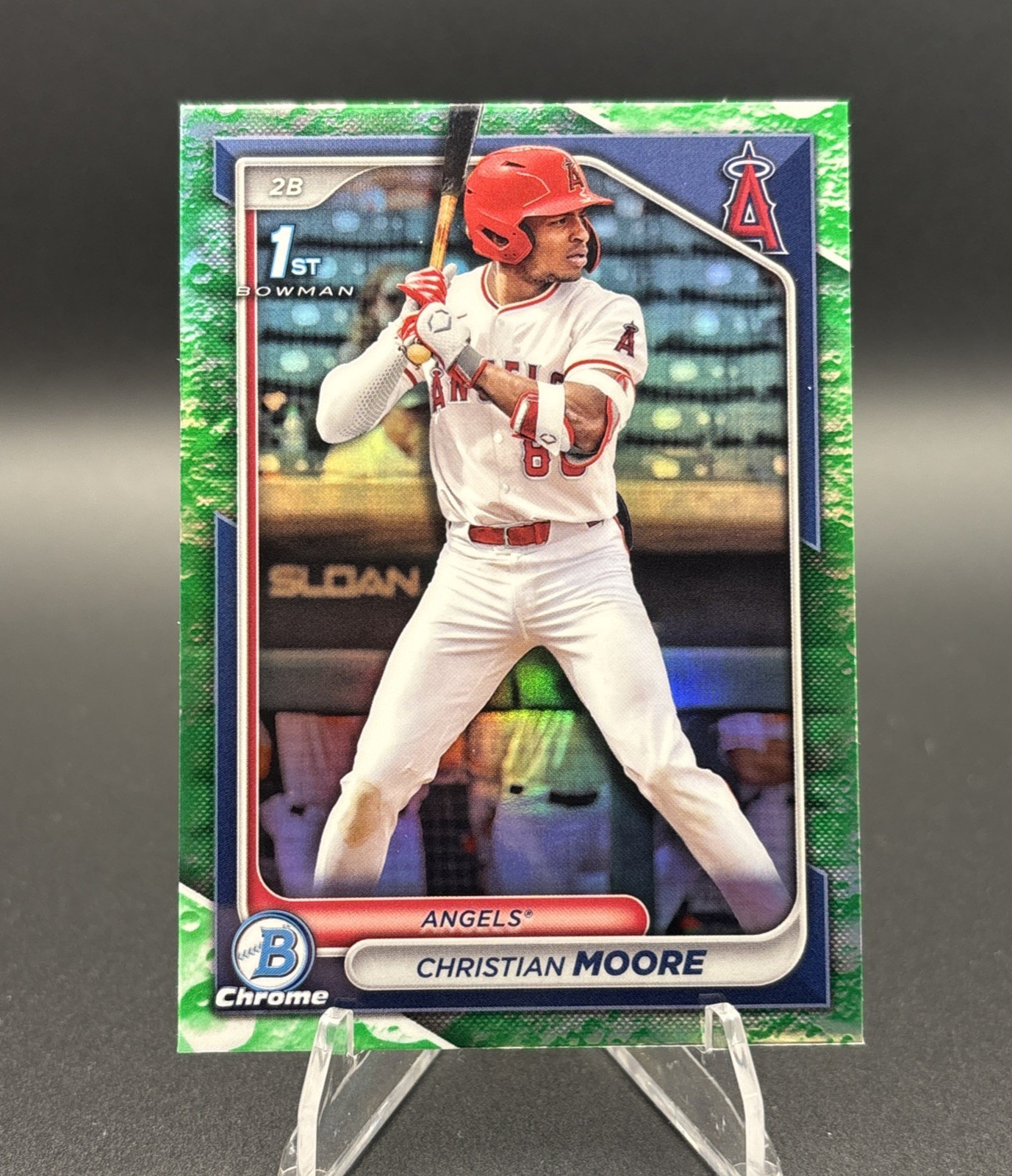 2024 Bowman Draft - Chrome 1st Christian Moore #BDC-13 Lunar Glow Refractor (RC)