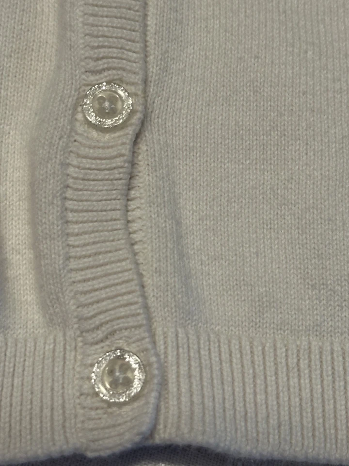 女宝宝 18 个月 OSHKOSH B GOSH 象牙色白色开衫蝴蝶结毛衣 — 第 4/4 张图片