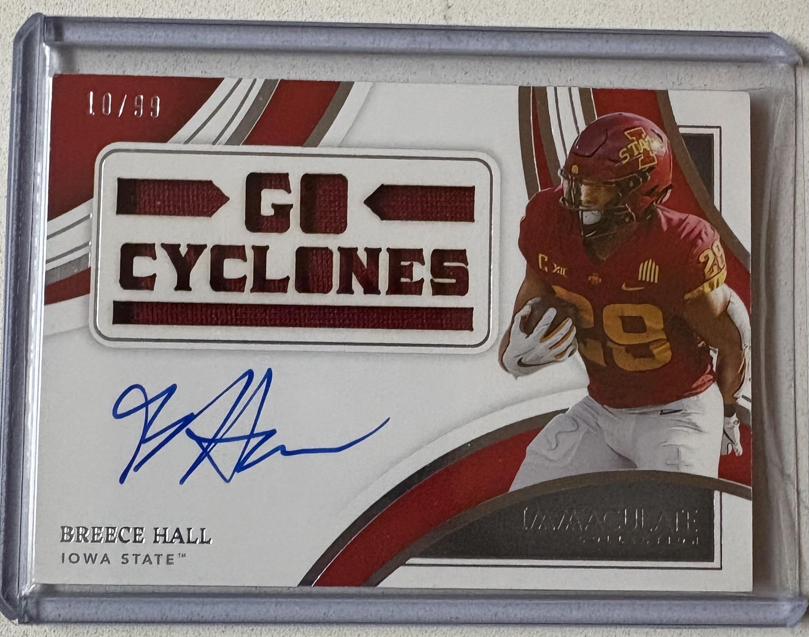 Breece Hall Panini Immaculate Collection Collegiate Team Slogan Signatures Die Cuts #DCBHA Base