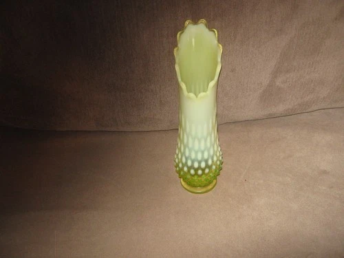 FENTON VASELINE VASE ABOUT 11 INCHES