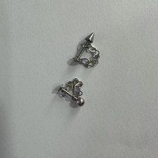 Gothic 16G Love Heart Chain Lip Stud Stainless Steel Fashion Simple Detachable