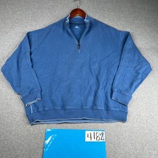 Tommy Bahama Reversible Sweater Large Blue Long Sleev 1/4 Zip Long Sleeve Men