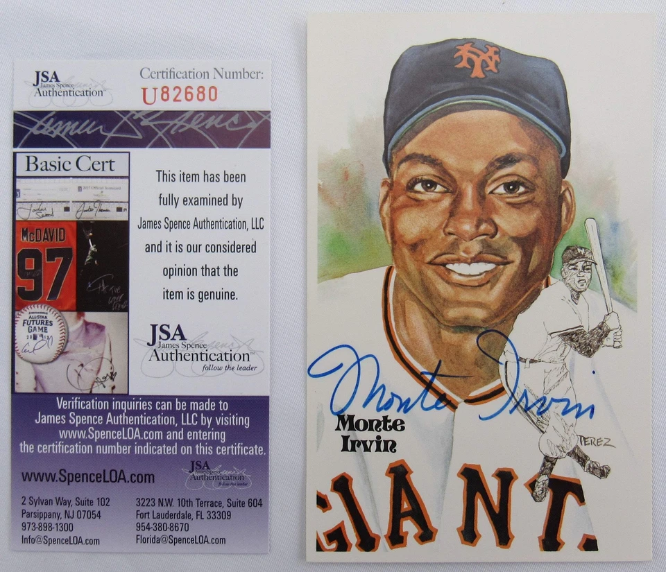 Postal autografiada firmada por Monte Irvin JSA U82680 Foto 3 de 4