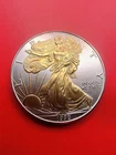 1999 1 oz American .999 Silver Eagle Coin With Gold Gilt On Obverse