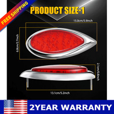 Red Led Tear Drop Trailer Car Truck Stop Turn Brake Tail Lights Chrome Durable Red Led Tear Drop Trailer Car Truck Stop Turn Brake Tail Lights Chrome Durable