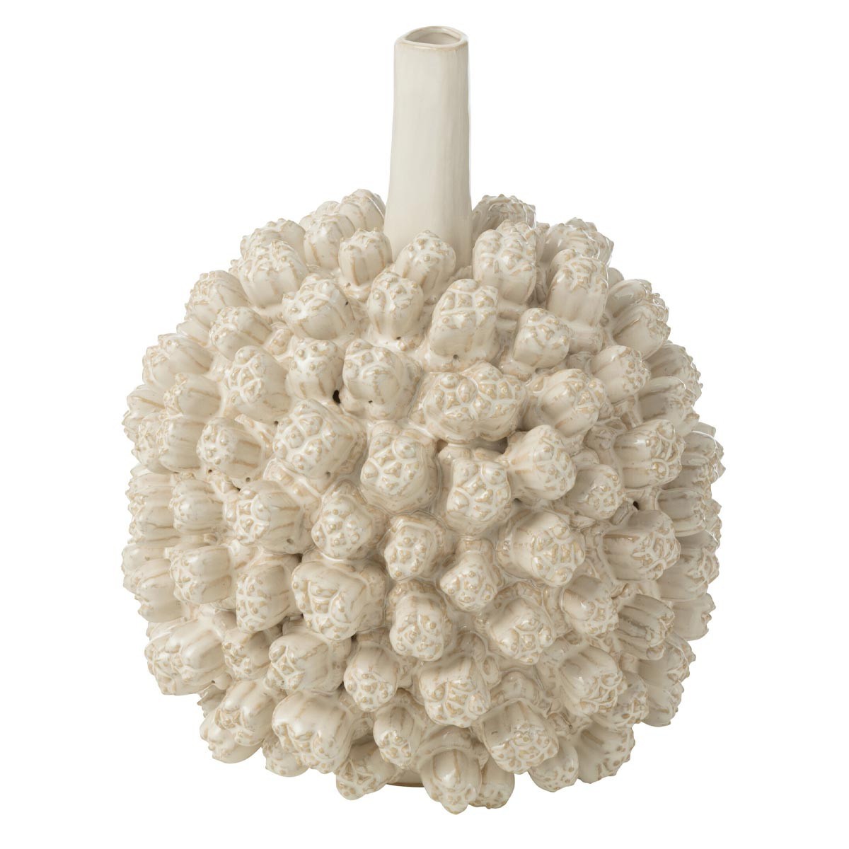 Vase en grès blanc Saki 30cm pour décoration d'intérieur épurée