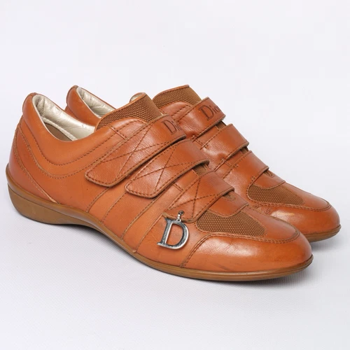 Baskets basses Dior en cuir marron vintage