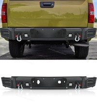 Fit For 2007-13 Chevy Silverado 1500 Gmc Sierra Steel Rear Bumper W Led Lights