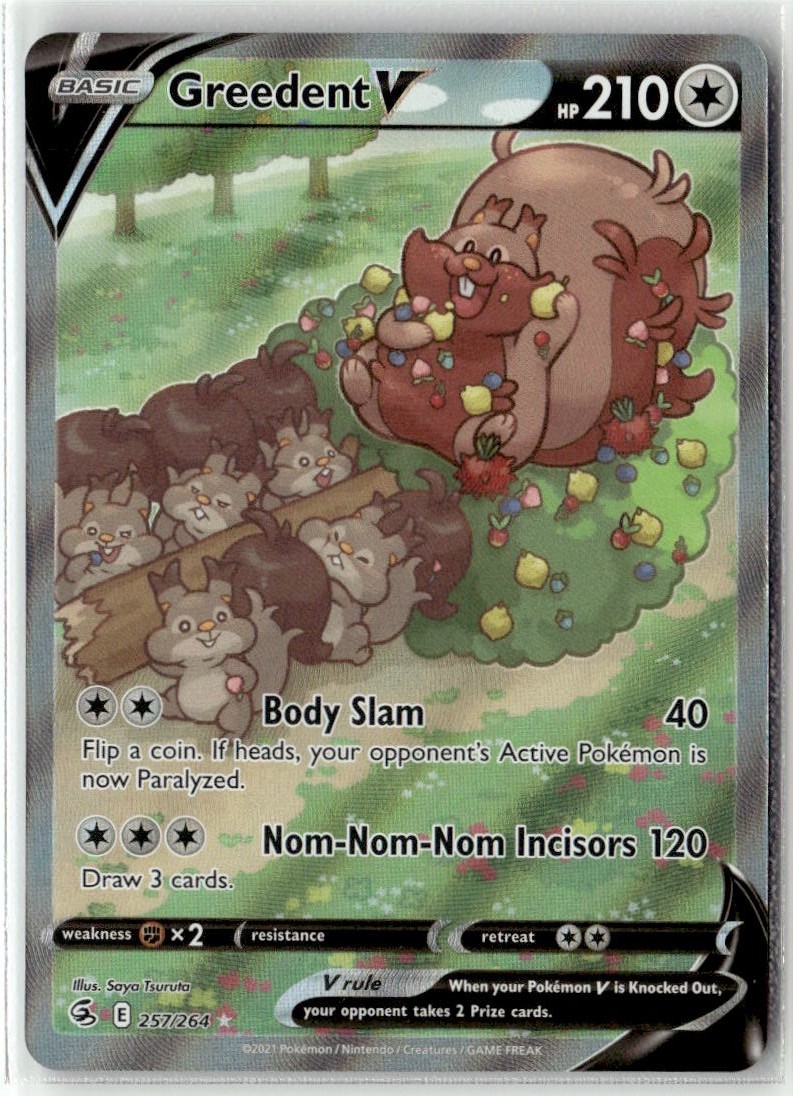 Greedent V (Alternate Full Art) Ultra Rare SWSH08: Fusion Strike 257/264 NM