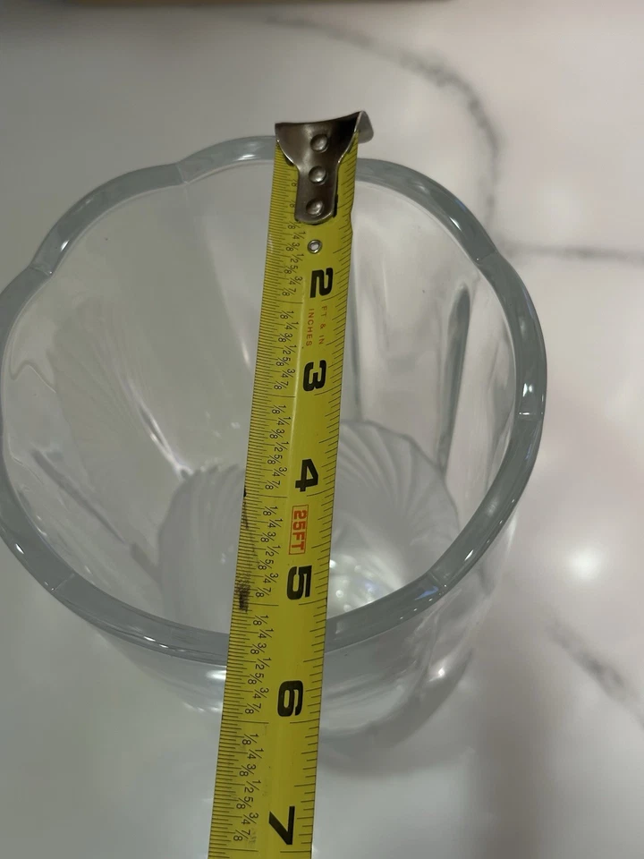 Jarrón de cristal pesado concha de mar esmerilado/claro hecho en Japón playa costera vintage Foto 4 de 4