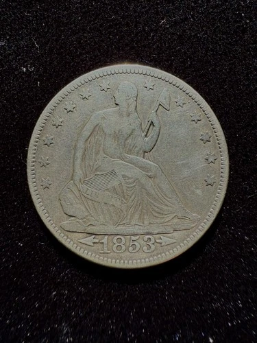 1853 Liberty Seated Half Dollar Arrows and Rays VF