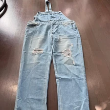 Women's denim ripped overall. Size L