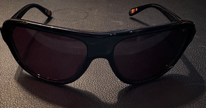 Paul Smith PS-345 Japanese Aviator Sunglasses Black Frame Dark Rose Lens-image