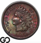 1894 Indian Head Cent Penny, Wicked Toner! Gem BU++ Tougher Date