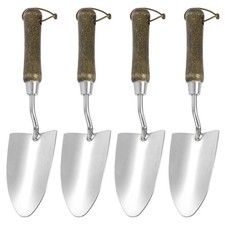 4pcs Garden Hand Shovel 13.2" Stainless Steel Trowel with Wooden Handle