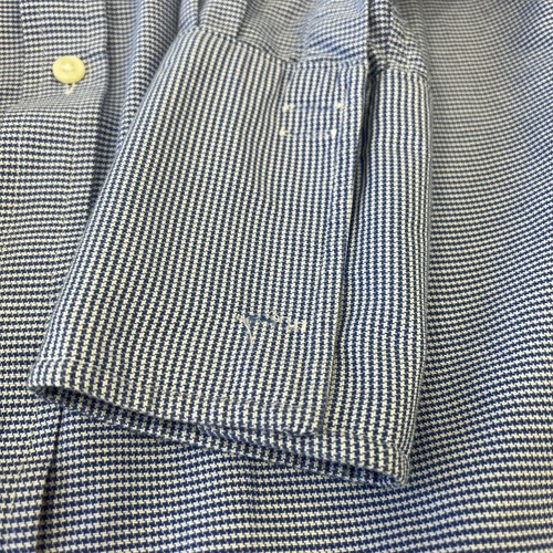 CHARLES TYRWHITT Blue Houndstooth Cotton Double Cuff Formal Shirt 15 1/2 Small - Picture 4 of 9