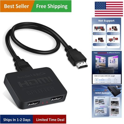 Versatile HDMI 1 In 2 Out Splitter - 4K at 60Hz for Home Cinema Enthusiasts