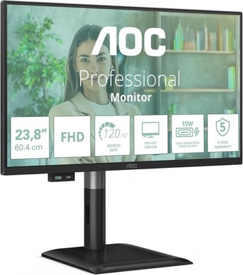 AOC 24E4U 24'' Full-HD IPS Monitor, 120Hz, IPS, 4ms, USB, Lautsprecher - NEU