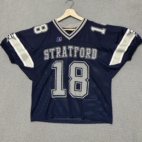 Vintage Stratford Football #18 Jersey Adult L (Fit M) Russell Athletic 90s Mesh