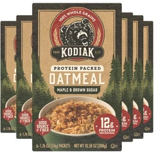 Kodiak Instant Oatmeal Packets Maple Brown Sugar High Protein 36 Pack Total 6...