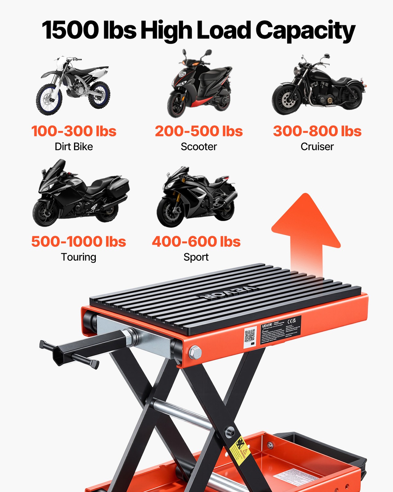 Table elevatrice moto ciseau VEVOR 680kg pour levage en atelier