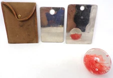 WW2 Trench Shaving Signaling Mirror Set Pouch Case - BIRKS