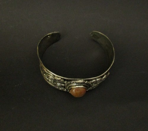 ✅SPLENDIDO BRACCIALE VINTAGE ARGENTO CESELLATO SBALZATO PIETRE DURE - 3425 - Picture 3 of 7
