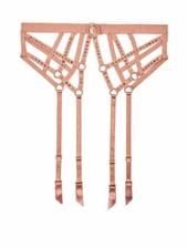  60 VICTORIAS SECRET EMBELLISHED SWAROVSKI CRYSTALS GARTER BELT M/L NWT N5674