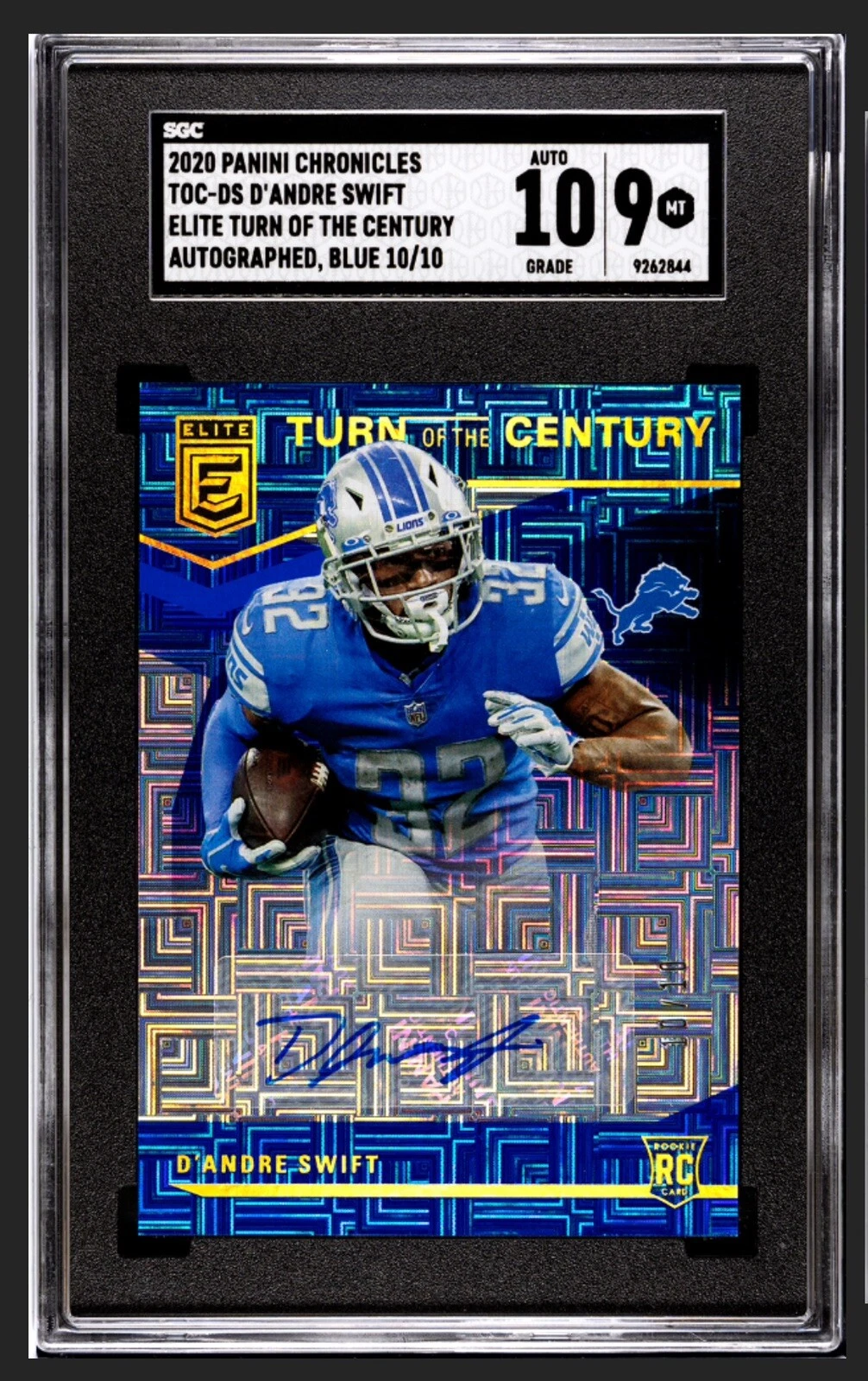 D'Andre Swift Panini Chronicles Elite Turn of the Century Autographs #DS Blue
