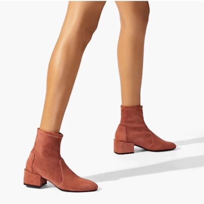 NWB Stewart Weitzman Women's US5.5/EU36 Accordion Suede Ankle Boots Cardamom$595