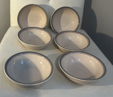 Pfaltzgraff Cereal salad Bowls set soup 6 band Gray pink stoneware Aura dish lot
