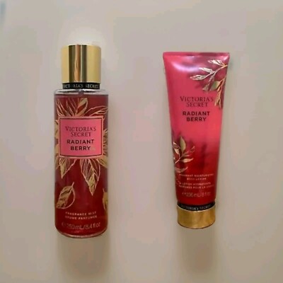 Victoria's Secret RADIANT BERRY Fragrance Mist 8.4 oz & Fragrance Lotion Set 