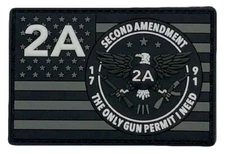 Gun Permit 2A 2nd Amendment 1791 Patch [3.0 X 2.0 inch -PVC Rubber-G1]