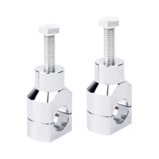 Silver 1" Motorcycle Handlebar Riser Clamp Mount For Harley Dyna Touring Softail