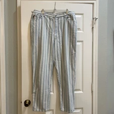 Vintage Y2K Retro Mom Gitano Light Wash Striped Jeans Size 22 W