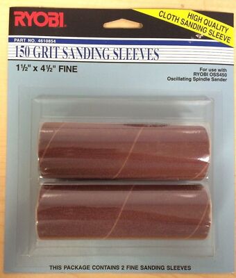 Ryobi OSS450 Oscillating Spindle 150 Grit Sanding Sleeves - 1.5'' x 4.5'' Fine