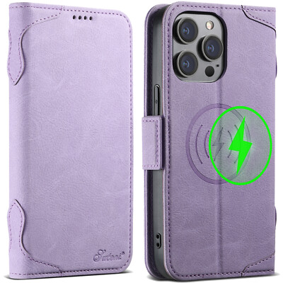 For iPhone 17 Pro Max Air 16 15 14 13 12 PU Leather Flip Wallet Magnetic Case