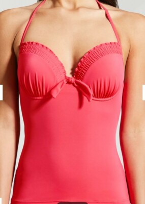 Matalan Gathered Moulded Cup Tankini Top Size 34C Bnwt