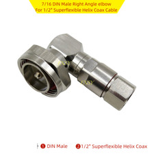 7/16 DIN Male 90  Connector Clamp For 1/2" Superflexible Corrugated Coax Cable