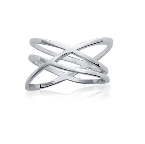 Bague moderne entrelacée en argent 925 à porter au bureau ou en soirée