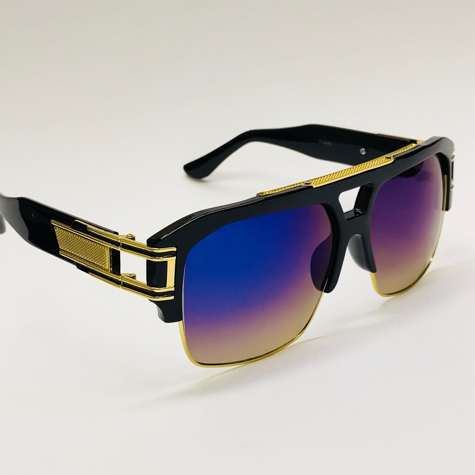 Men's Sunglasses Designer Fashion Oversized Square Gold Metal