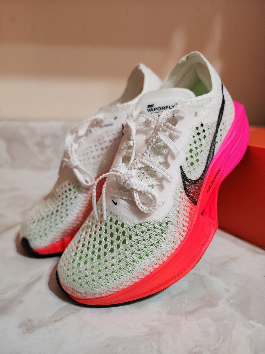 Women's Size 5.5 Nike ZoomX Vaporfly Next% 3 White Crimson Pink