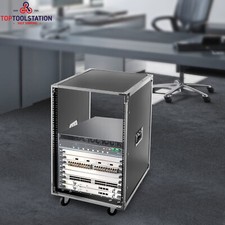 16U Server Rack Open Frame Rolling Network Data Rack w/ Casters 4 Post 19 inch