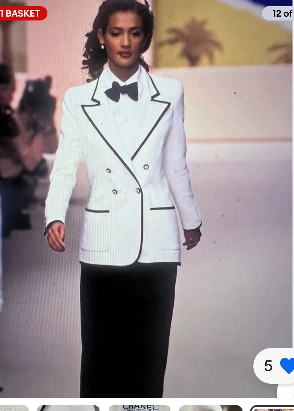 Blazer bianco doppiopetto Chanel 95 P taglia 36