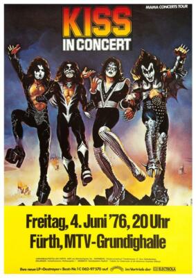 KISS - POSTER - Destroyer tour - GERMANY 1976 LIVE - Wall Art