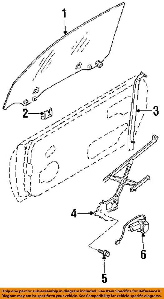 1995 1996 1997 1998 Nissan 240SX S14 OEM Front Right Door Glass - Image 3 of 4
