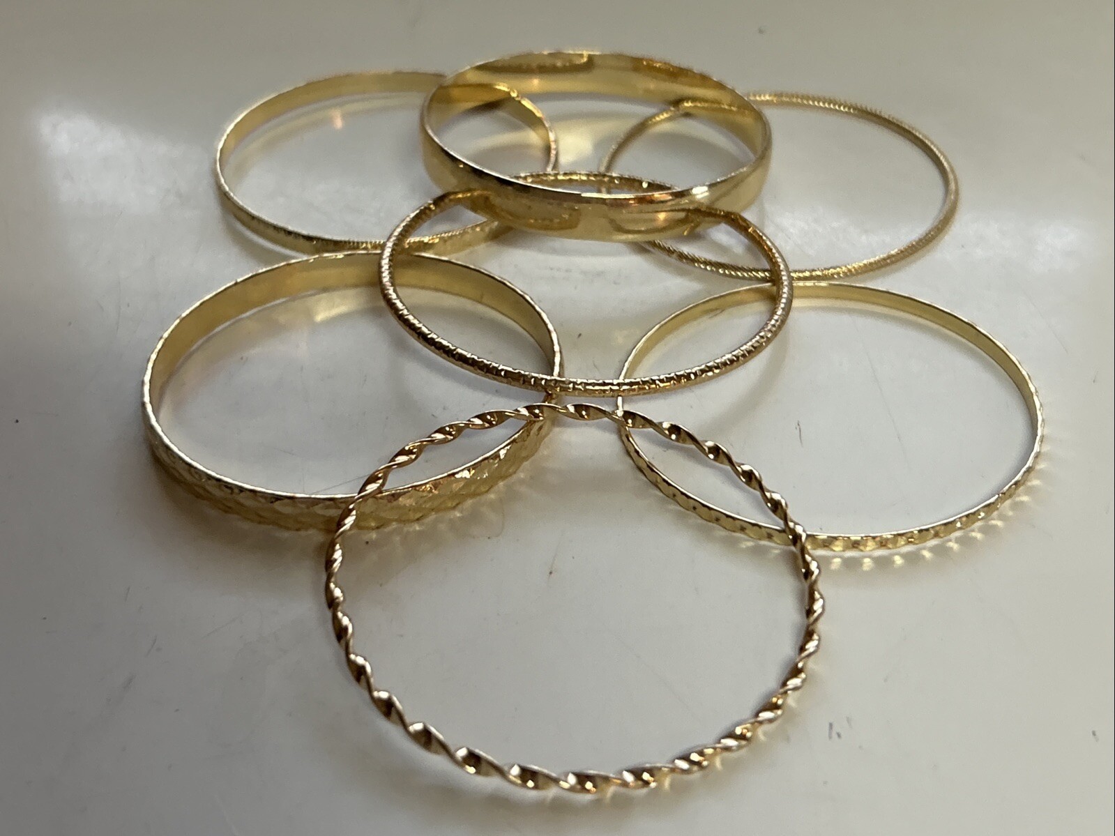 Bangle Bracelets Set of 7 Very Beautiful 1/4” , 1/8” Thick 2.75” Wrist Area-image